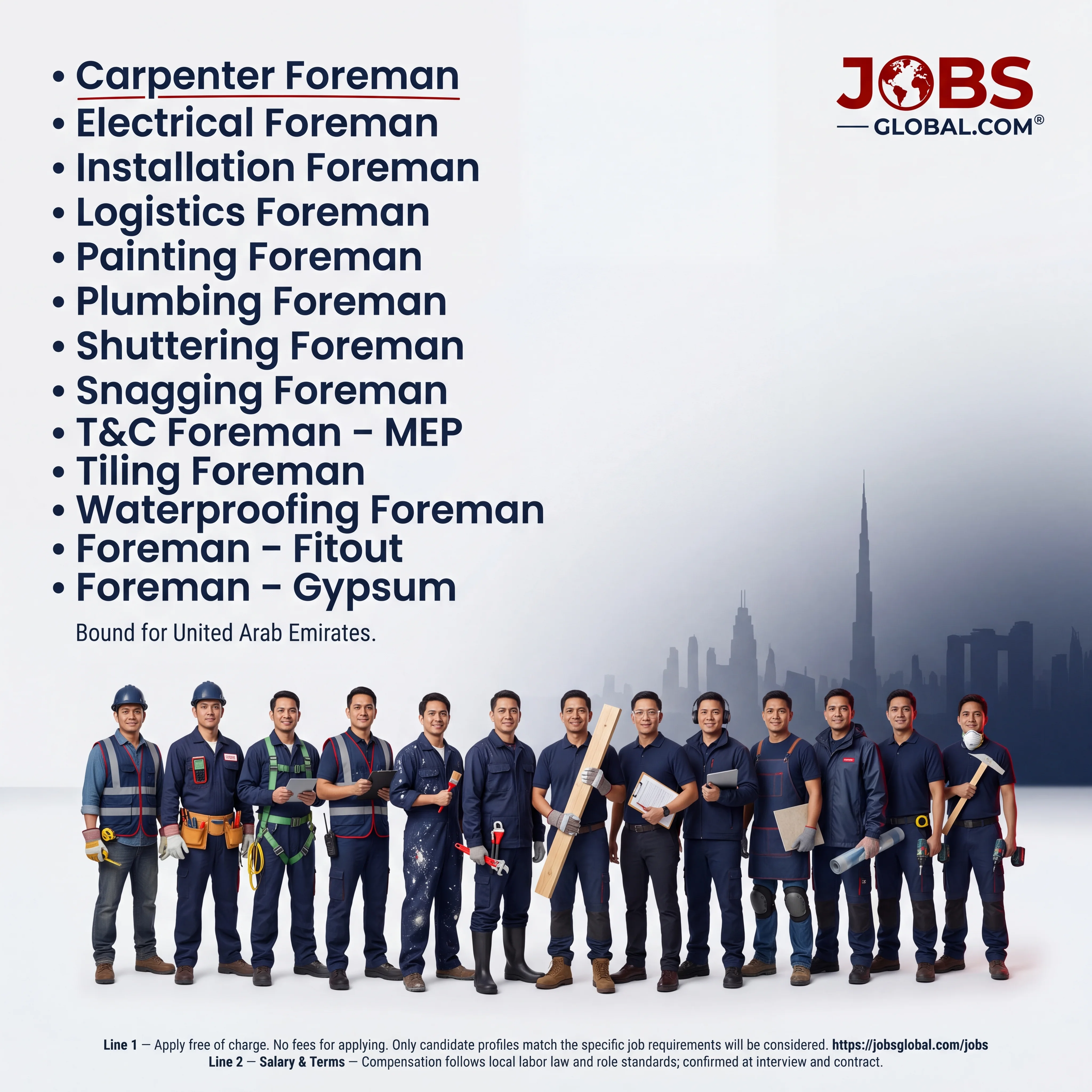 A leading Manufacturing, Architectural Services and Engineering firm is now recruiting bound for United Arab Emirates